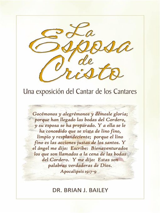 Title details for La Esposa de Cristo by Dr. Brian J. Bailey - Available